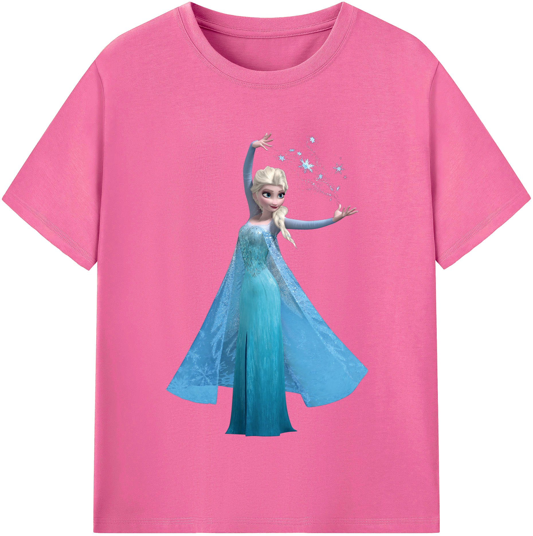 （画像用） アナと雪の女王 アンナ エルサ Frozen Anna Elsa レディースカジュアルプリントTシャツ（綿100％）